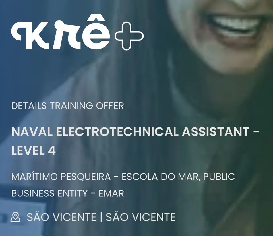 Screenshot of the Kre+ course page for Naval Electrotechnical Assistant – Level 4